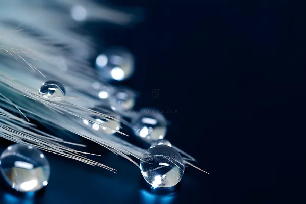 露珠蓝色清新大气背景