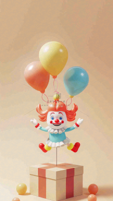 卡通插画马戏团小丑搞怪娱乐快乐表演愚人节插画背景