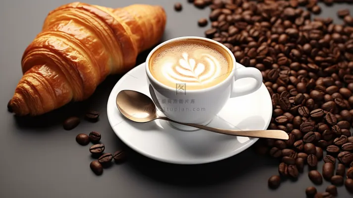 咖啡拉花下午茶摄影图