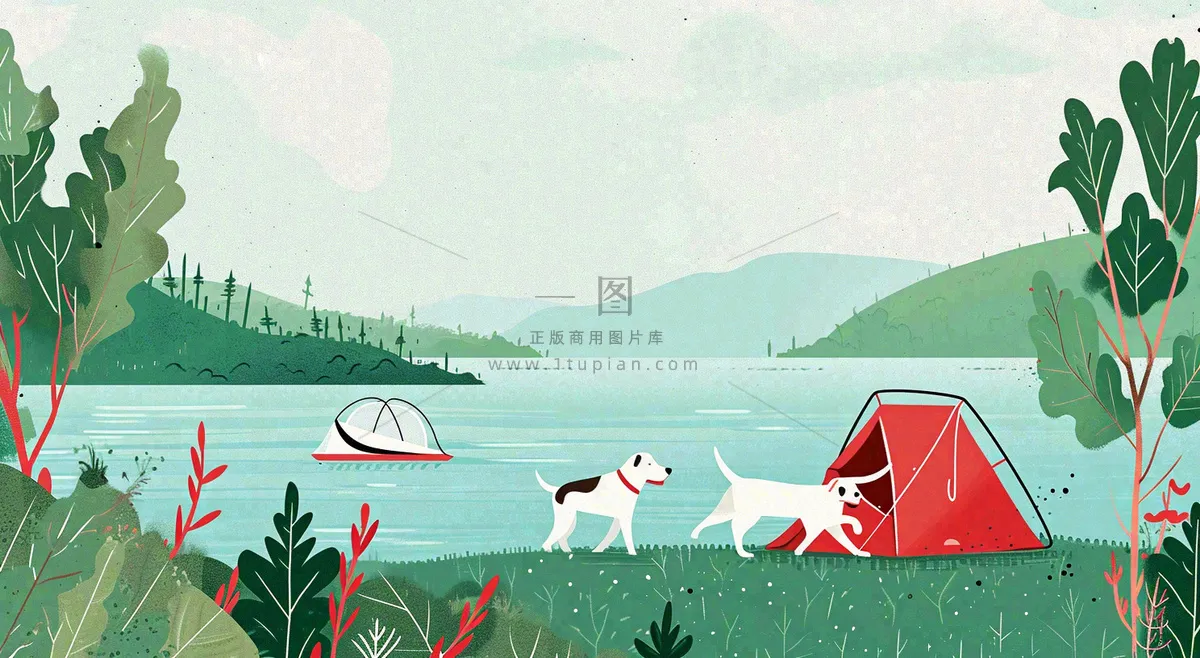 郊外旅行郊游草地露营玩耍，春天春游野营