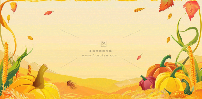 世界粮食日稻谷麦穗秋收卡通插画芒种秋分背景 世界粮食日稻谷麦穗秋收卡通插画芒种秋分背景