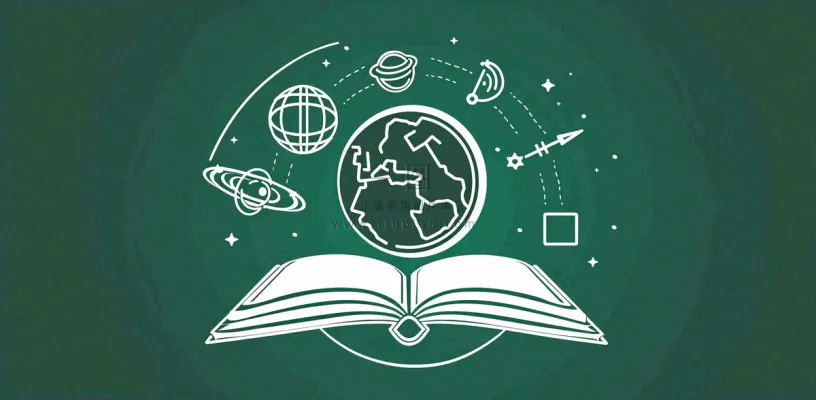 书本知识海洋遨游绿色黑板世界读书日创意插画背景