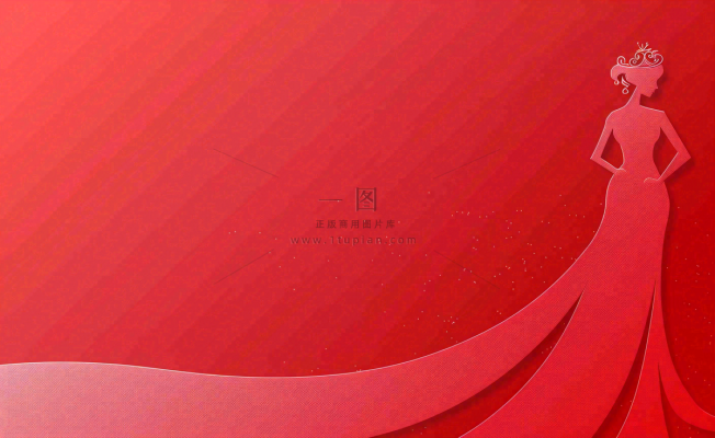 红色立体剪贴画女王女生节妇女节插画背景 红色立体剪贴画女王女生节妇女节插画背景
