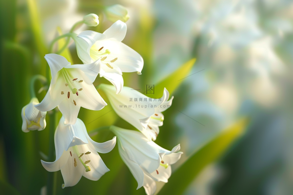 白色鲜花百合花摄影图