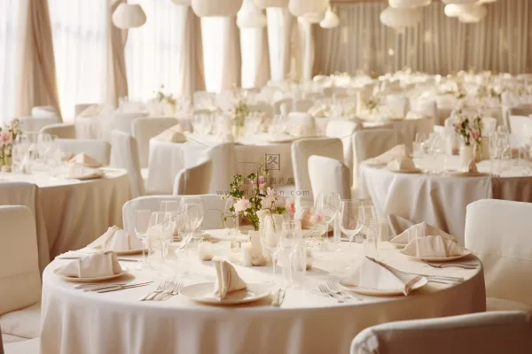 婚礼餐桌西餐洁白现场摄影图