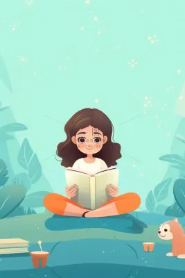 儿童学习书本淡绿插画背景