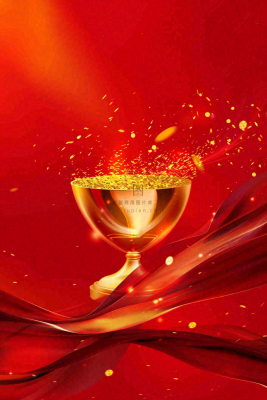 销量冠军销售红色大气奖杯背景