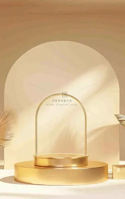 美妆护肤3d展台清新背景