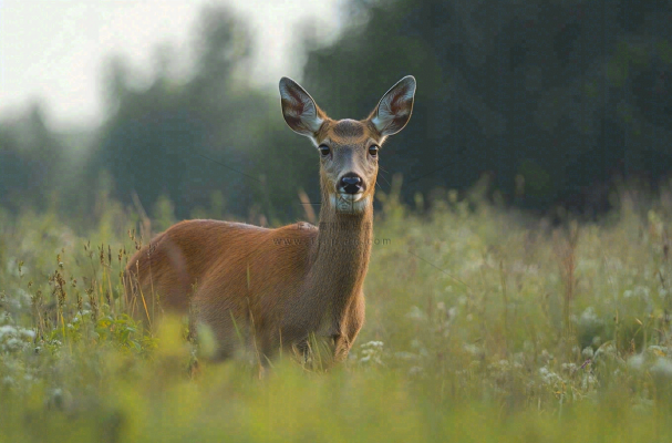 鹿动物山间草原的鹿摄影图