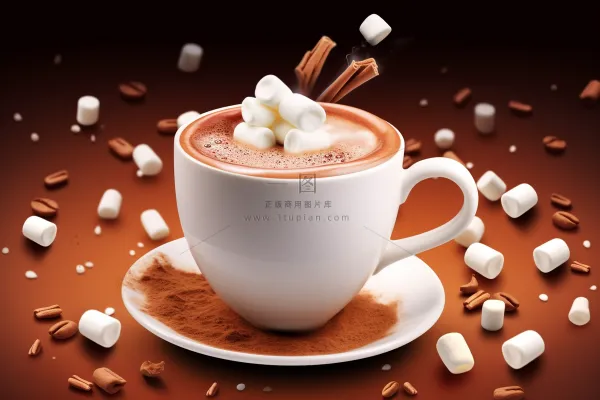 咖啡咖啡杯加满了方糖摄影图