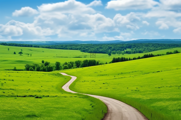 新疆春天草原风光大自然风景摄影图