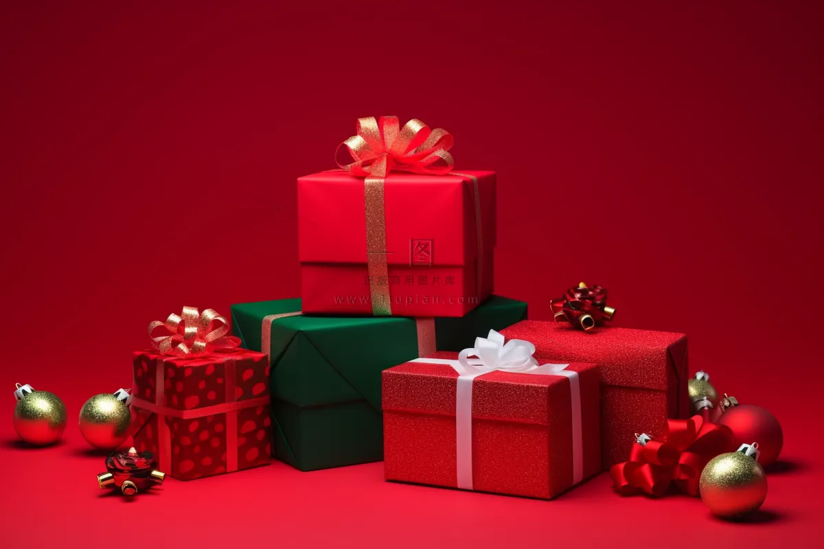 圣诞礼物红色节日摄影图