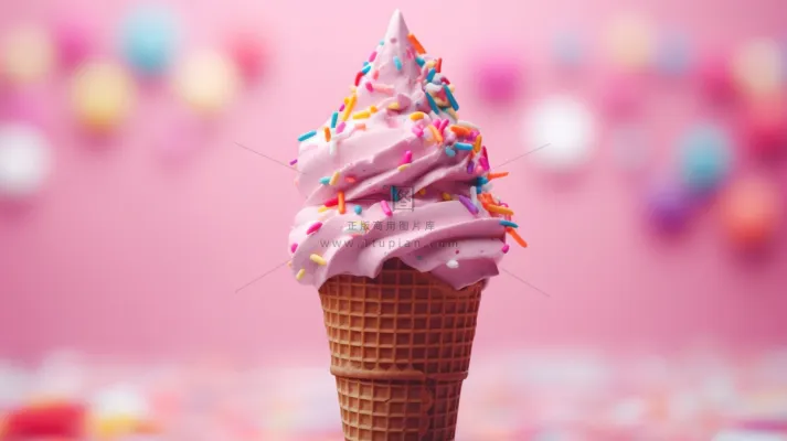 夏日冰淇淋清凉蛋筒甜点摄影图