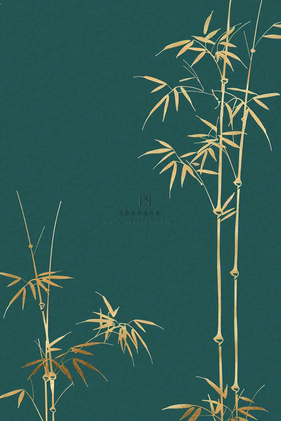 端午佳节竹子插画中国风绿色清雅静背景