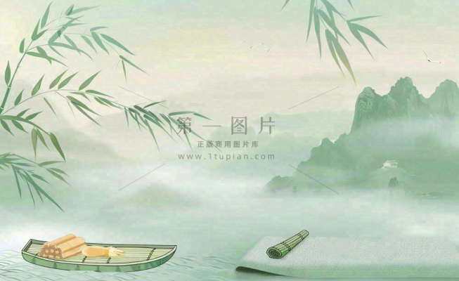 中国风古风山水画泛舟山竹青山清明端午时节清雅国画水墨画插画背景 中国风古风山水画泛舟山竹青山清明端午时节清雅国画水墨画插画背景