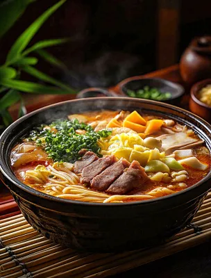 麻辣烫美食烫菜摄影图