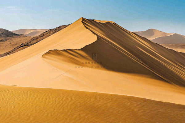 炎热干燥沙漠沙丘敦煌大漠风光自然风景摄影图