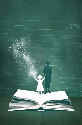 灯光黑板书本知识阅读教师节背景