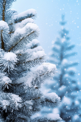 简约雪树蓝色背景 简约雪树蓝色背景