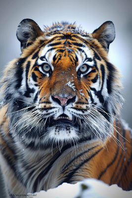 东北虎冬天雪地里的老虎摄影图