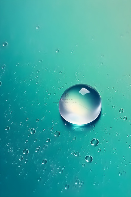 青色大气水滴露珠背景 青色大气水滴露珠背景