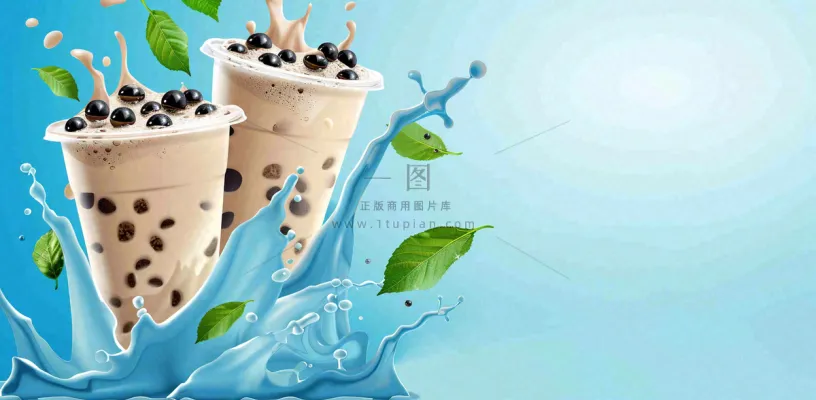 夏日饮品饮料清凉背景