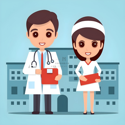 医生护士天使人物插画花海报素材背景