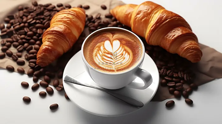 咖啡拉花下午茶摄影图