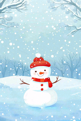 冬天白雪覆盖寒冷唯美雪景小寒插画背景 冬天白雪覆盖寒冷唯美雪景小寒插画背景