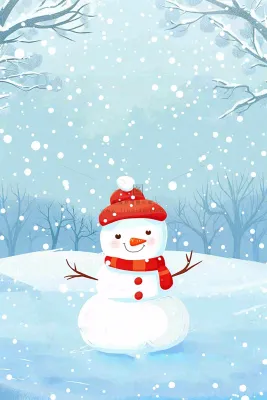 冬天白雪覆盖寒冷唯美雪景小寒插画背景 冬天白雪覆盖寒冷唯美雪景小寒插画背景