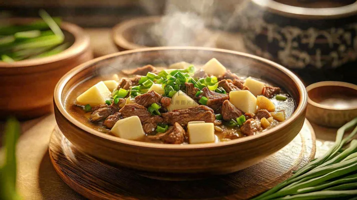 土豆牛肉牛腩美味美食摄影图