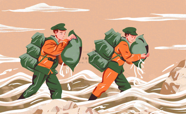 洪水自然灾害防洪预警摄影图