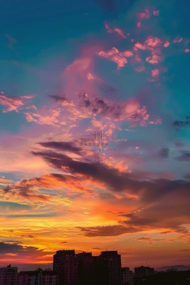 清晨日出朝霞云层摄影图