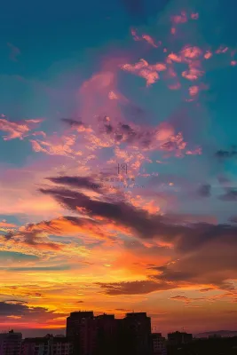 清晨日出朝霞云层摄影图