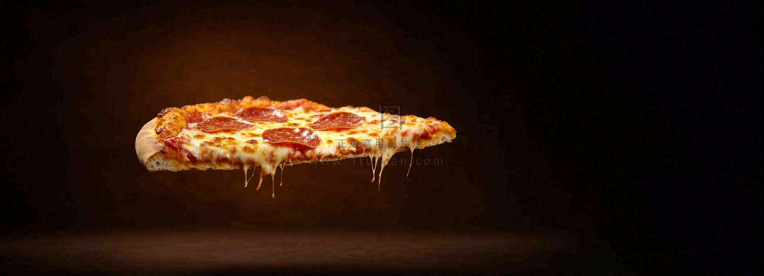 美味的披萨芝士培根腊肠美食摄影图