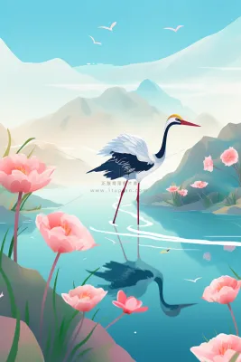 清新唯美夏日节气国风背景 清新唯美夏日节气国风背景