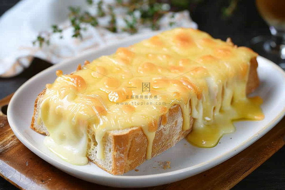 奶酪黄油吐司甜点美食摄影图