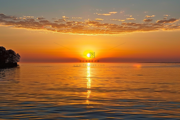 夏日落日海报沙滩晚霞摄影图