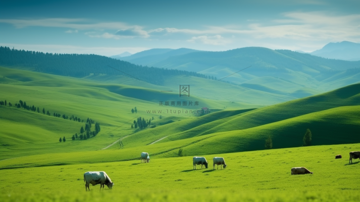 新疆春天草原风光大自然风景摄影图