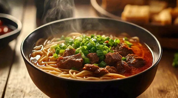 红烧牛肉面粉美食面食摄影图