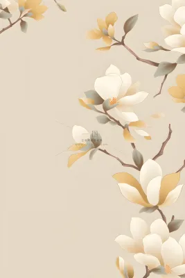 花朵白色国风简约背景 花朵白色国风简约背景