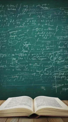 黑板书写粉笔知识阅读创意世界读书日插画背景