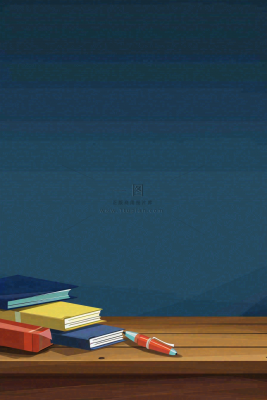 书桌课桌书本知识教师节插画背景 书桌课桌书本知识教师节插画背景
