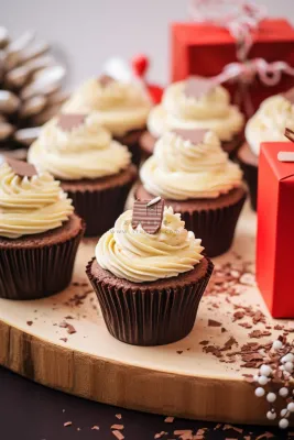 巧克力纸杯蛋糕奶油节日甜点摄影图 巧克力纸杯蛋糕奶油节日甜点摄影图