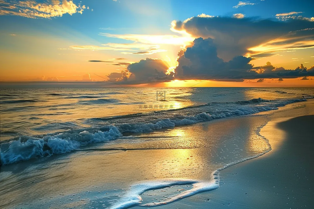 夏日落日海报沙滩晚霞摄影图