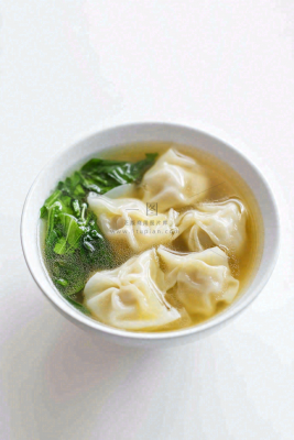 馄饨云吞面食美食摄影图