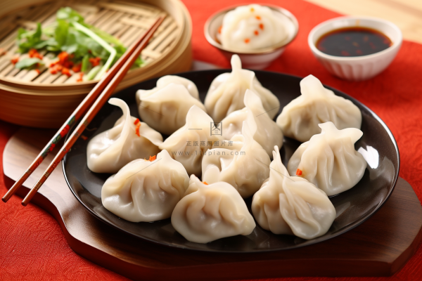 饺子包饺子新年团聚吃饺子美食摄影图