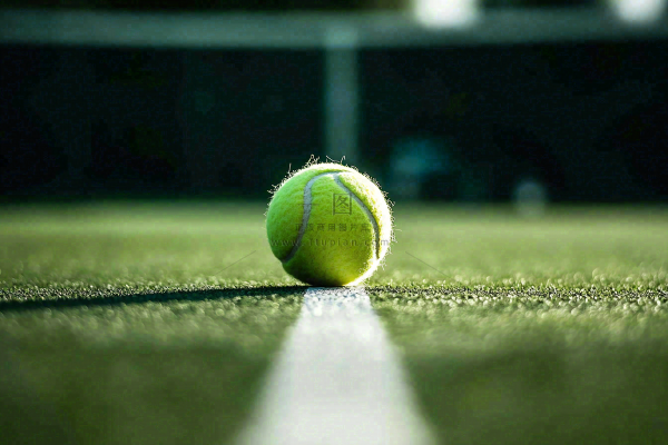 网球馆草地上的网球摄影图