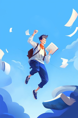 蓝色书籍简约扁平清新背景 蓝色书籍简约扁平清新背景