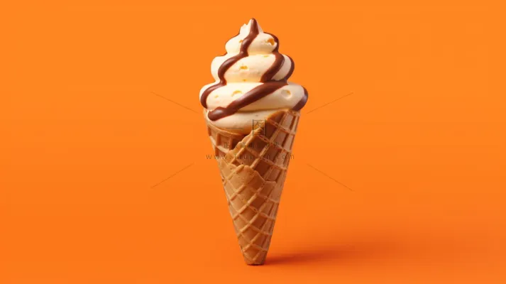 夏日冰淇淋清凉蛋筒甜点摄影图